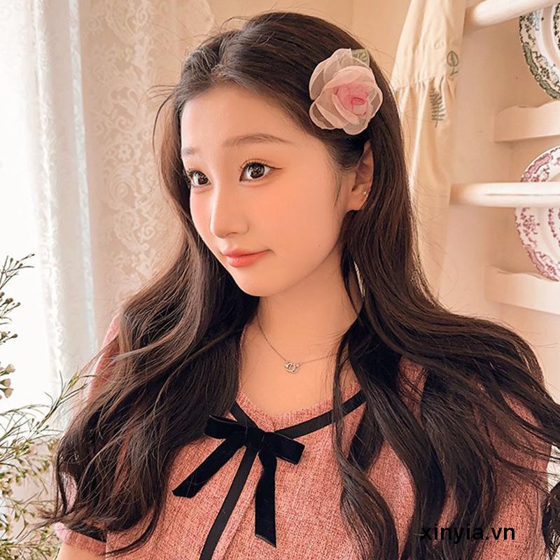 Dây Cột Tóc Cao Su Co Giãn Đính Hoa Hồng