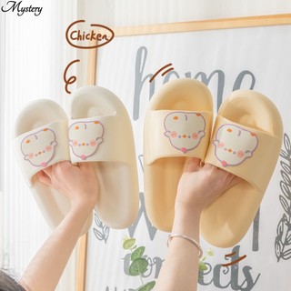 Dép đế dày 3cm mềm mại họa tiết gà con đáng yêu cho nữ