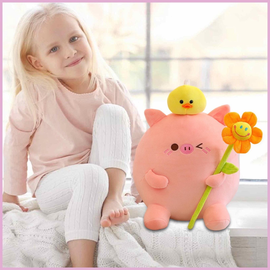 Thú Nhồi Bông Hình Chú Heo / Vịt Mềm Mại Thoải Mái Cho Bé