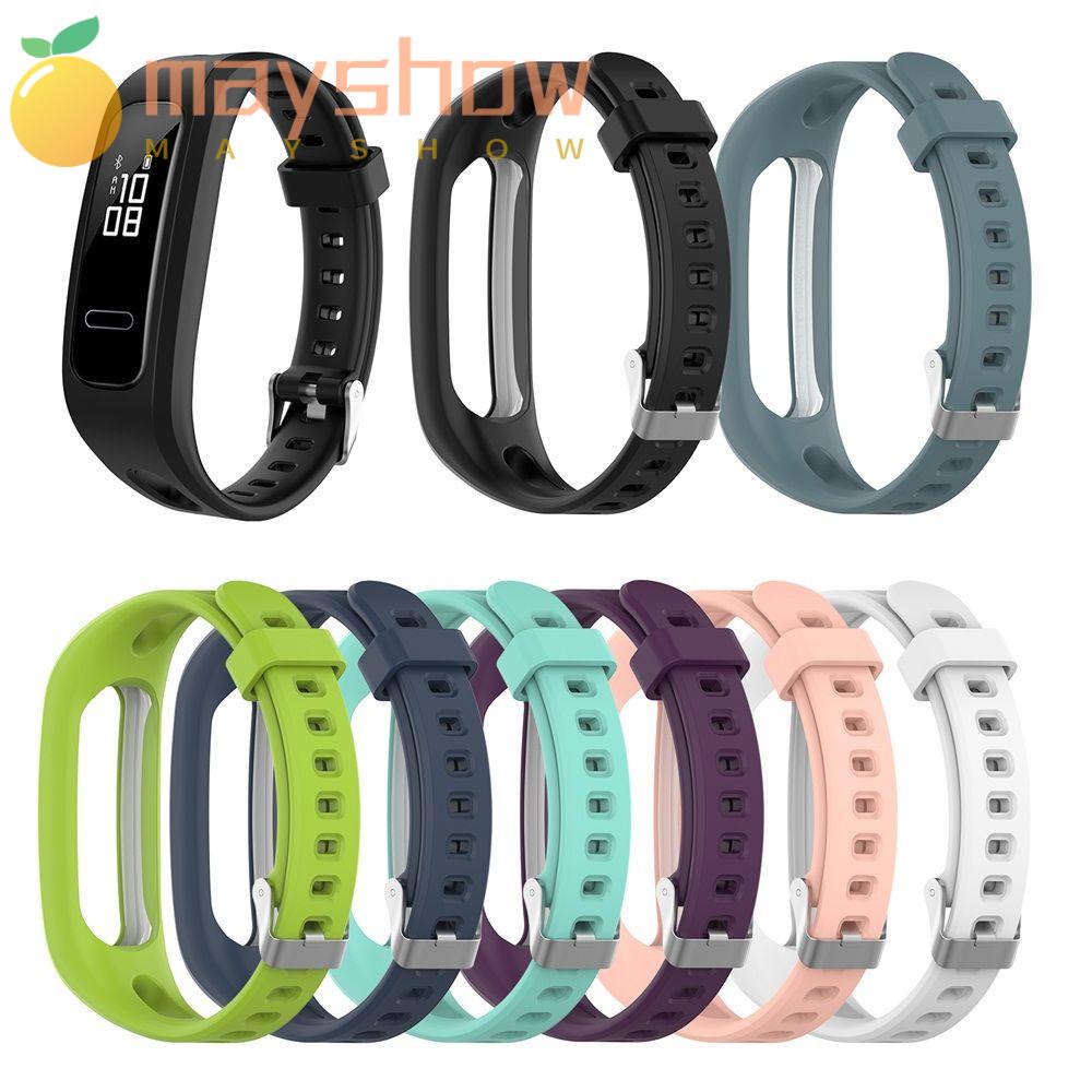 Dây Đeo Cổ Tay Bằng Silicon Mềm Có Khóa Cài Có Thể Điều Chỉnh Dành Cho Huawei Band 4e 3e Honor Band 4 Running