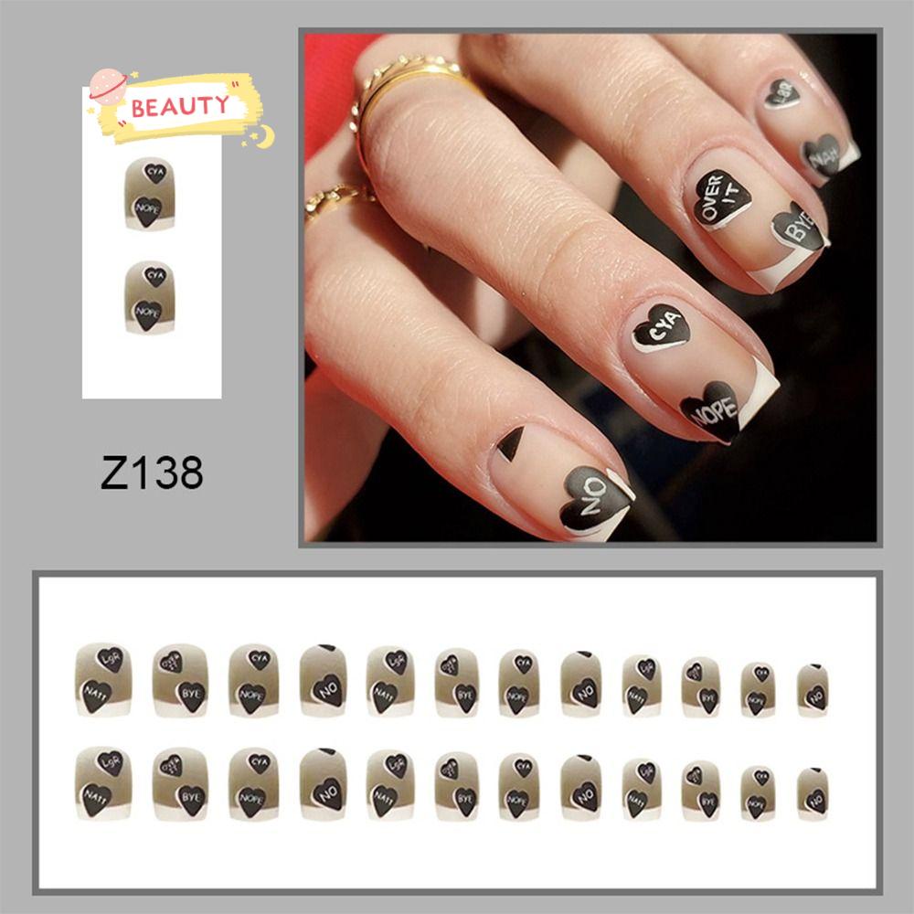 Bộ 24 Móng Tay Giả Che Phủ Toàn Diện Dáng Dài Tiện Dụng