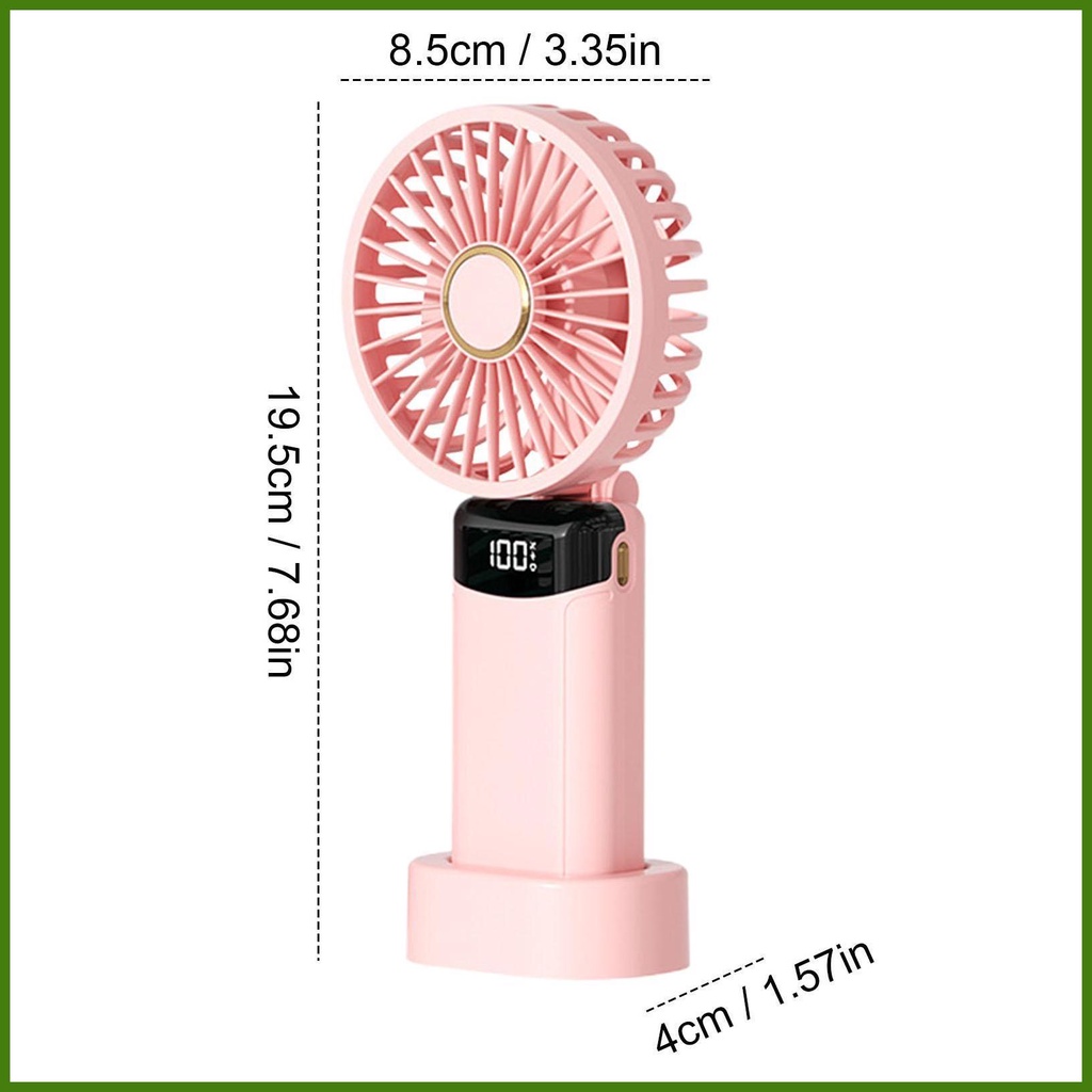 Quạt Mini Cầm Tay Xoay 180 Độ Kèm Dây Đeo USB Tiện Dụng Cho Mùa Hè