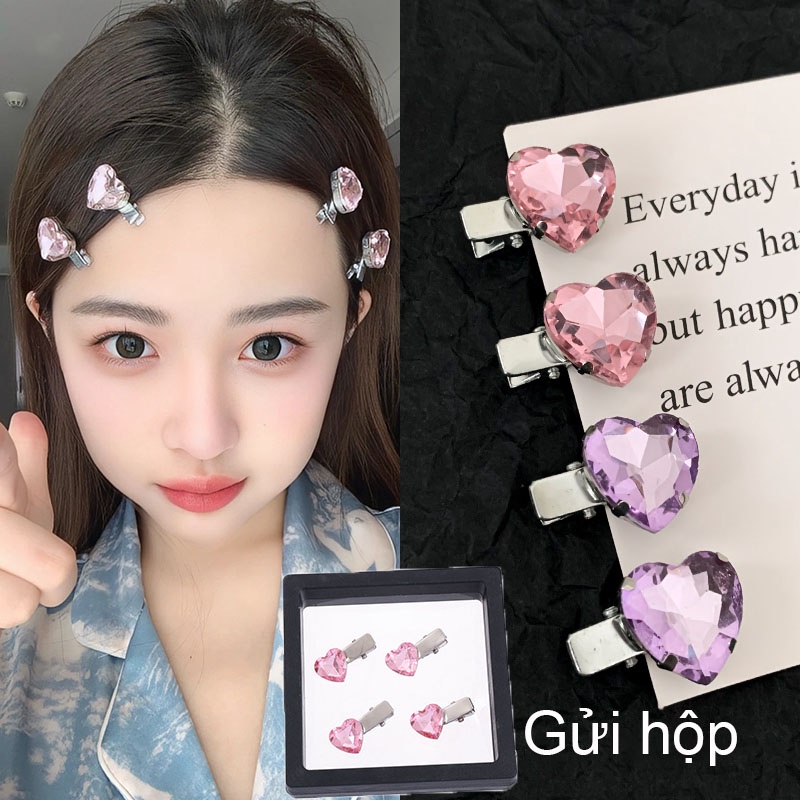 Kẹp Tóc Trái Tim Đính Đá Zircon Thời Trang