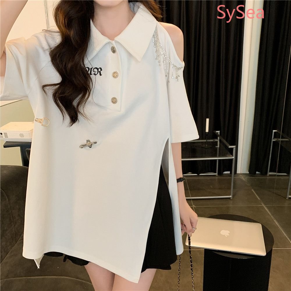 Áo Sơ Mi Croptop Dáng Rộng Phong Cách Hàn Quốc Thời Trang Mùa Hè Cho Nữ