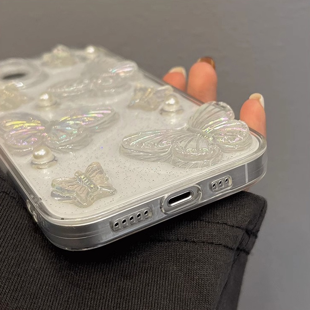 Ốp Điện Thoại TPU Mềm Chống Trượt Chống Sốc In Hình Bướm Cho IPhone 11 14 13 12 Pro Max XR XS Max 7 8 Plus