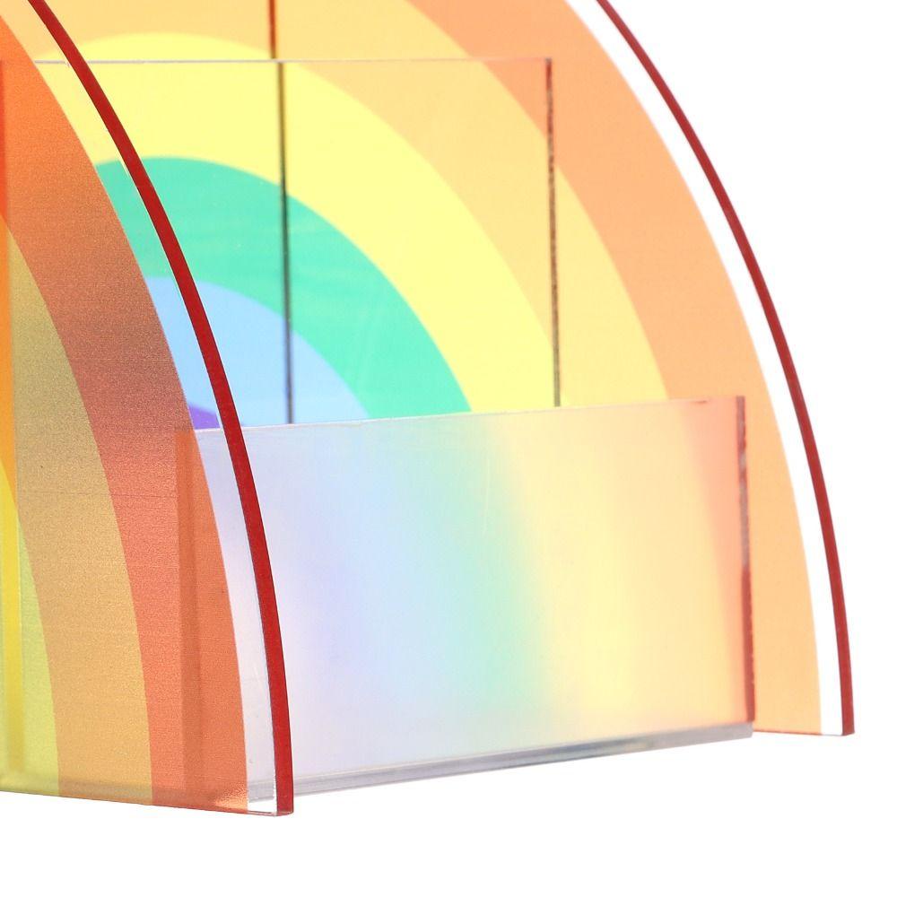Hộp Đựng Bút Bằng Acrylic Màu Cầu Vồng Sáng Tạo 1 Ngăn Ốp