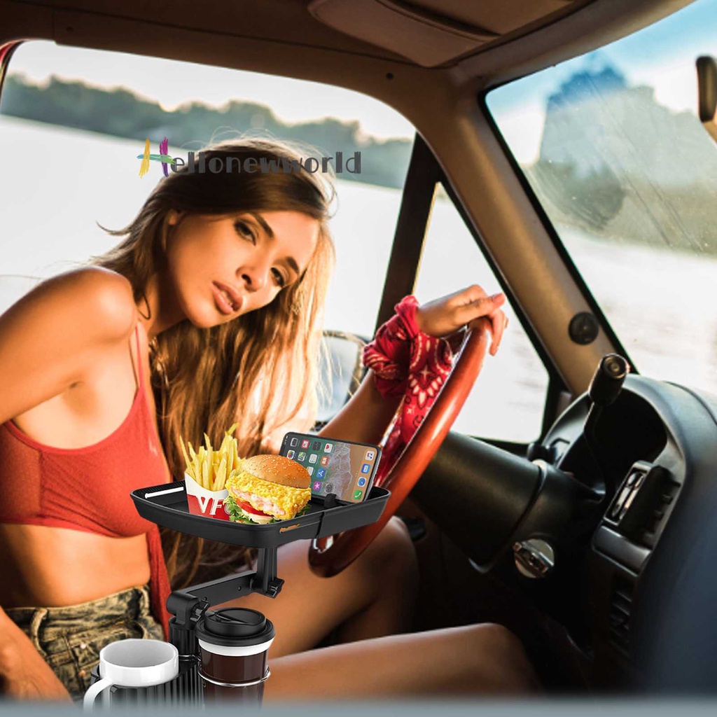 Khay Đựng Thức Ăn Hình Vuông Có Thể Xoay Tiện Dụng Cho Xe Hơi