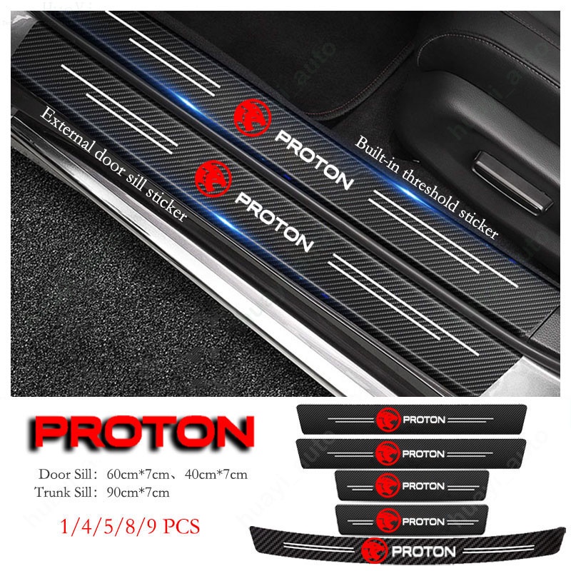 Sticker Sợi Carbon Dán Bảo Vệ Cửa Xe Hơi Proton X90 wira Persona X50 Saga vvt Waja X70 Iriz Exora