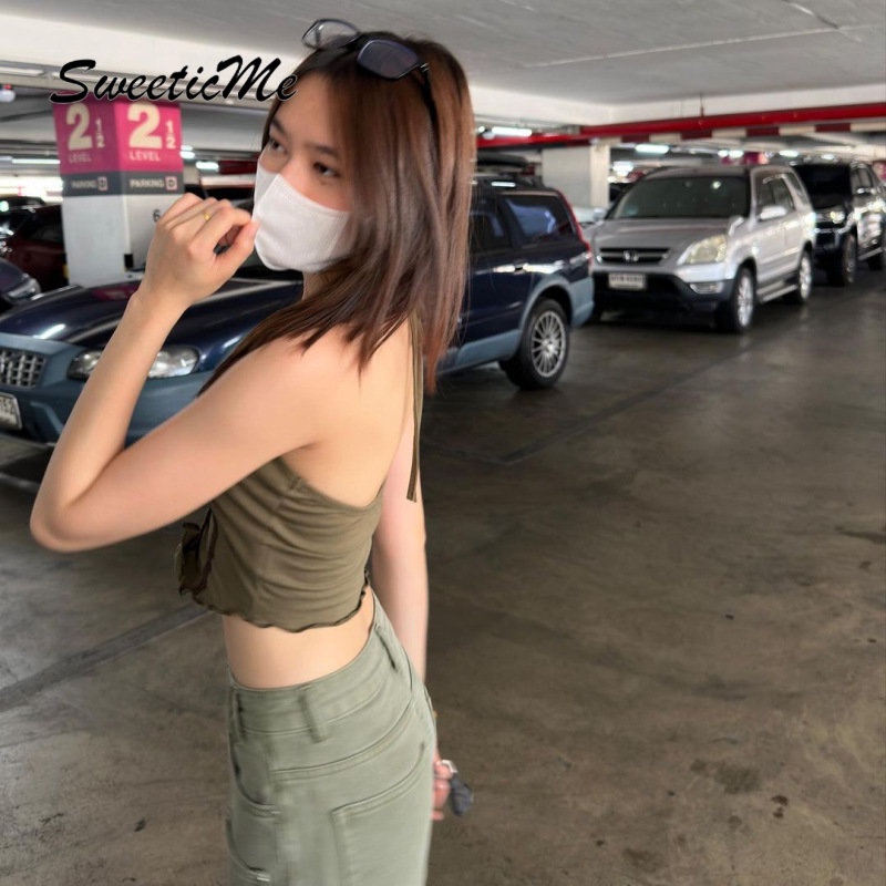 Áo Tank Top Hai Dây Hở Lưng Dáng Ôm Màu Tương Phản Thời Trang Mới 2023 Dành Cho Bạn Nữ