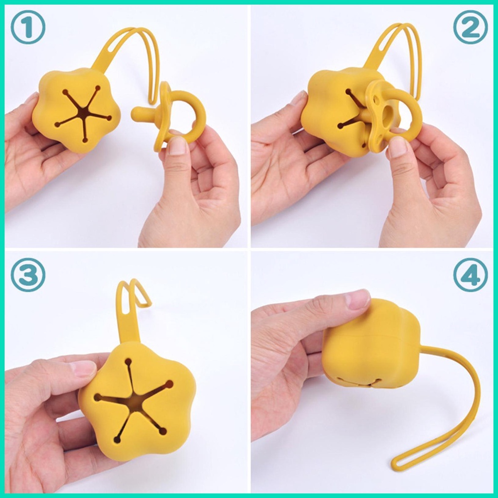 Hộp Đựng Núm Vú Giả Bằng Silicone Hình Ngôi Sao Cho Bé