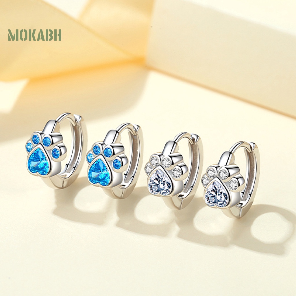 1 Đôi Bông Tai Hình Móng Vuốt Mèo Đính Đá Lấp Lánh Thời Trang