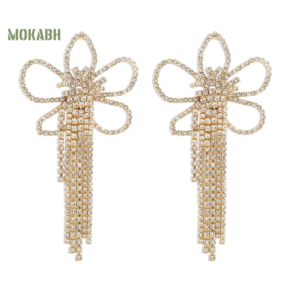 1 Đôi Bông Tai Hình Hoa Đính Đá Sang Trọng Dành Cho Nữ