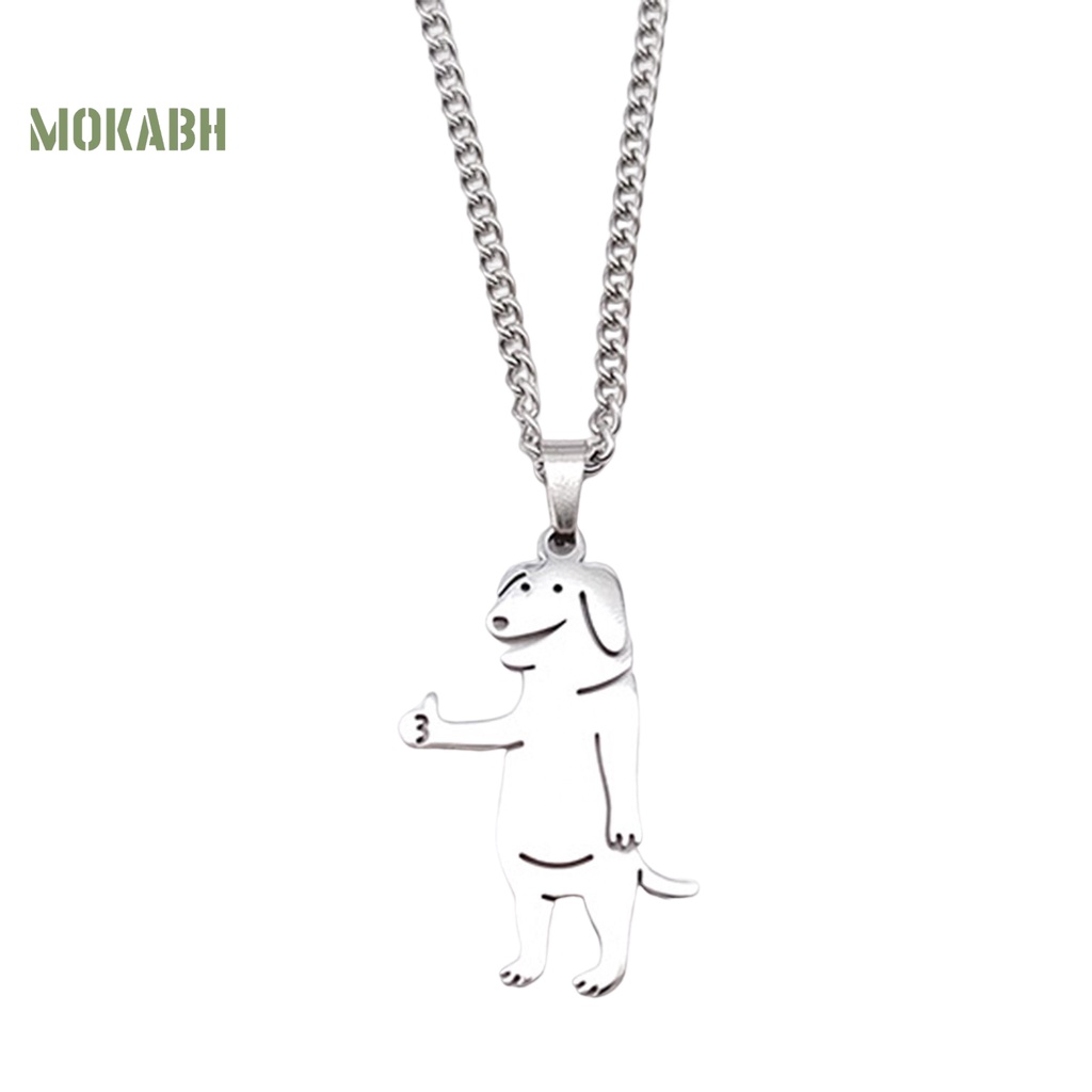 [Mới] Vòng cổ Mặt Hình Chó Mèo Bằng Thép Không Gỉ Siêu Nhẹ Không Dị Ứng Trang Trí Kiểu Hip Hop Thú Vị Cho Nữ