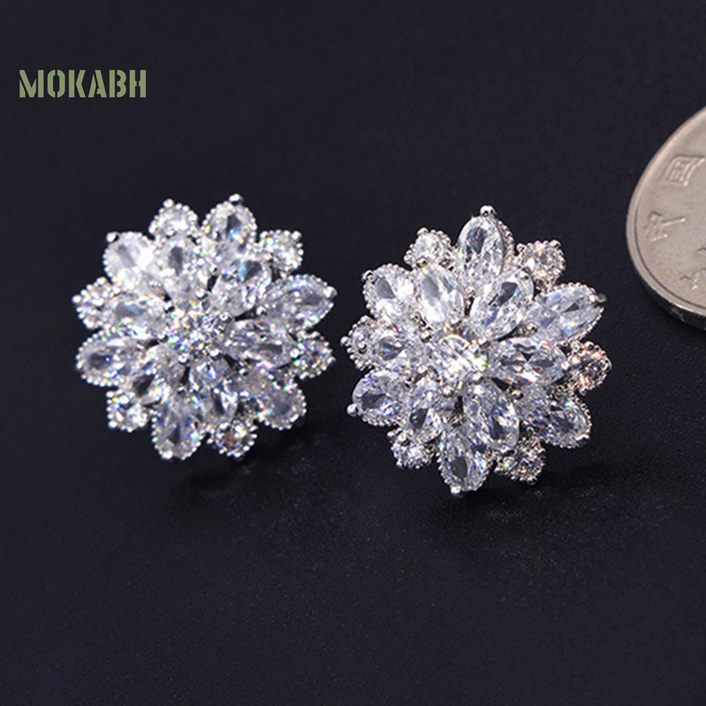 1 Đôi Bông Tai Hoa Đính Đá Thời Trang Dành Cho Nữ