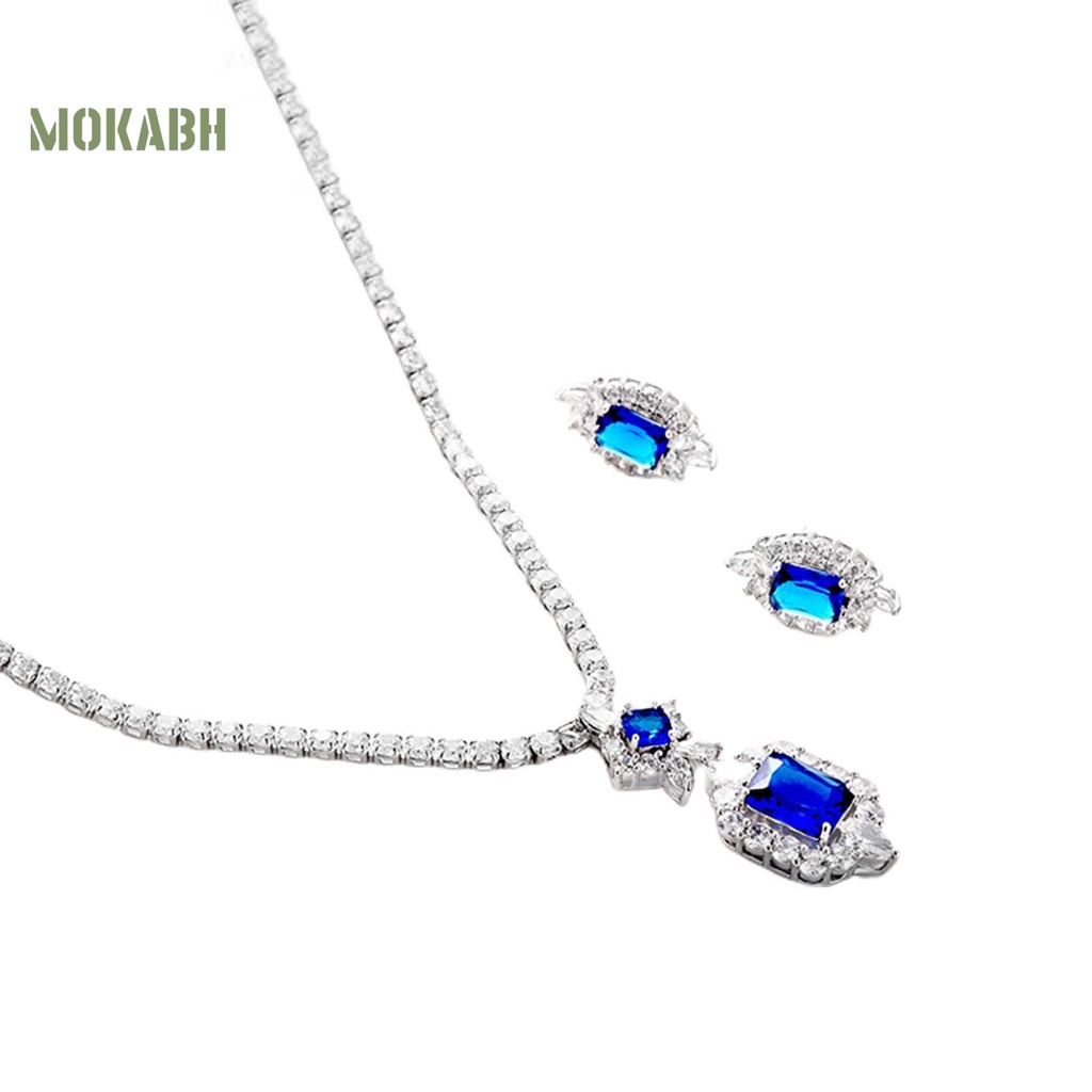 [Mới] 1 Set Vòng cổ Và Bông Tai Hình Khối Lập Phương Sang Trọng Thanh Lịch Cho Ngày Đặc Biệt