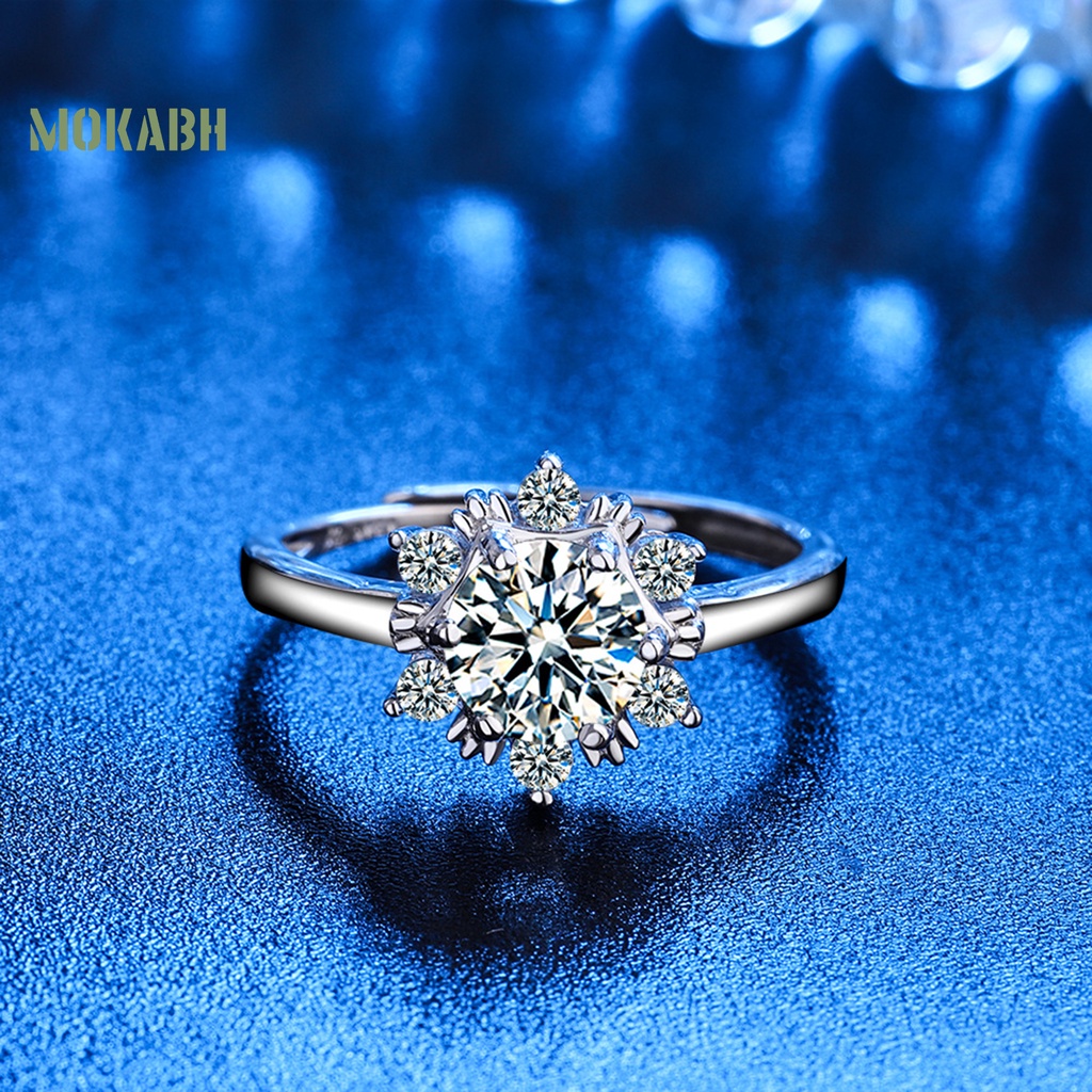 [Mới] Nhẫn Đồng Đính Đá Zircon Hình Bông Tuyết Trang Nhã Dành Cho Nữ