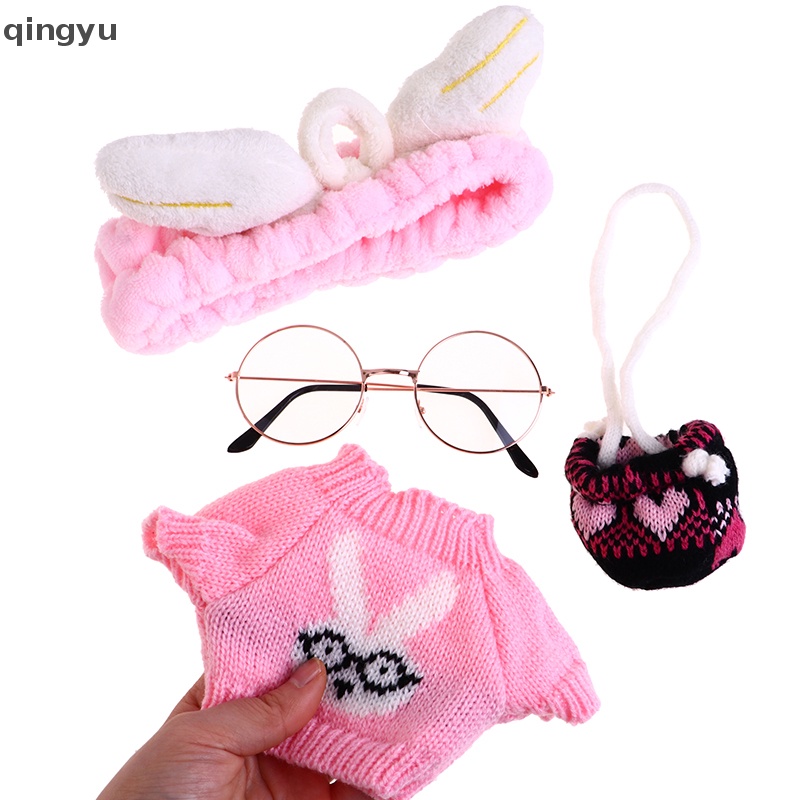 Bộ 4 Phụ Kiện Quần Áo / Mắt Kính / Túi Xách / Đồ Chơi Búp Bê Hình Chú Vịt Dễ Thương 30cm