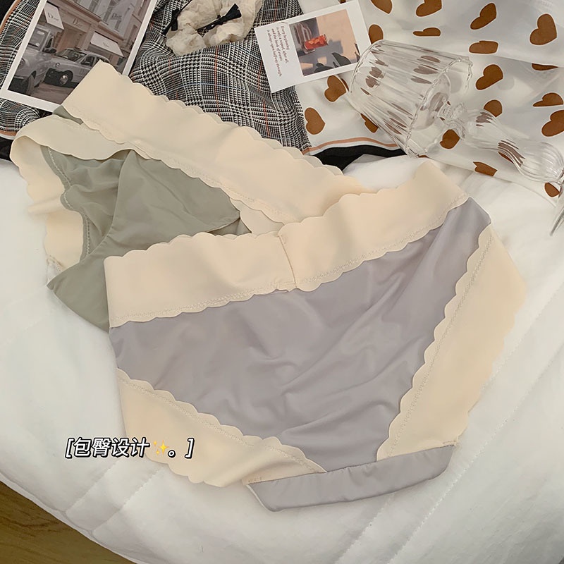 Quần Lót Lụa Lạnh Lưng Thấp Co Giãn Thoáng Khí Không Để Lại Dấu Vết Có Size Lớn Cho Nữ