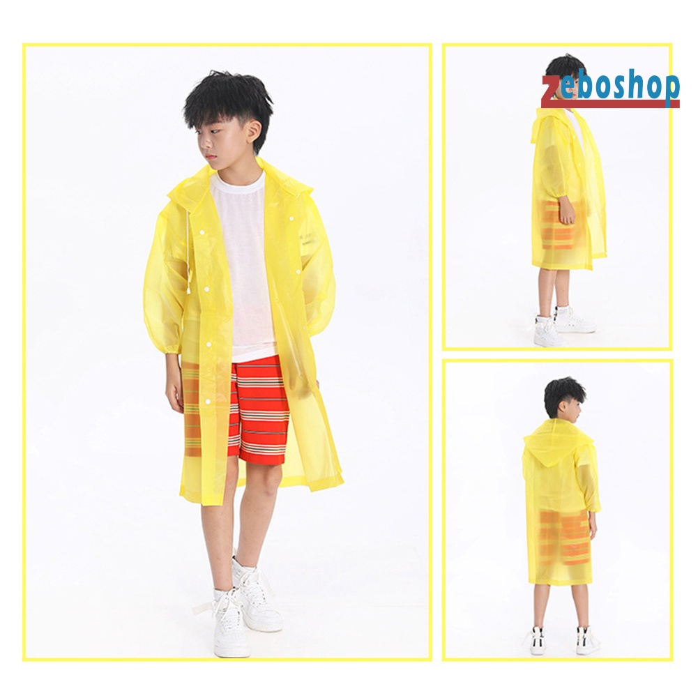 Áo Mưa Dáng Dài Bằng EVA Có Mũ Trùm Tiện Dụng Cho Bé