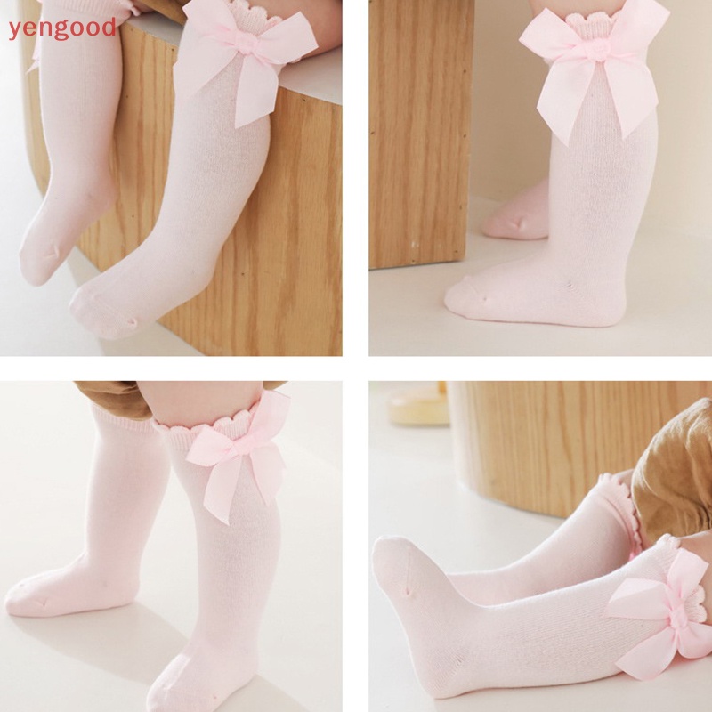1 Đôi Tất Cotton Mềm Đính Nơ Xinh Xắn Cho Bé Gái