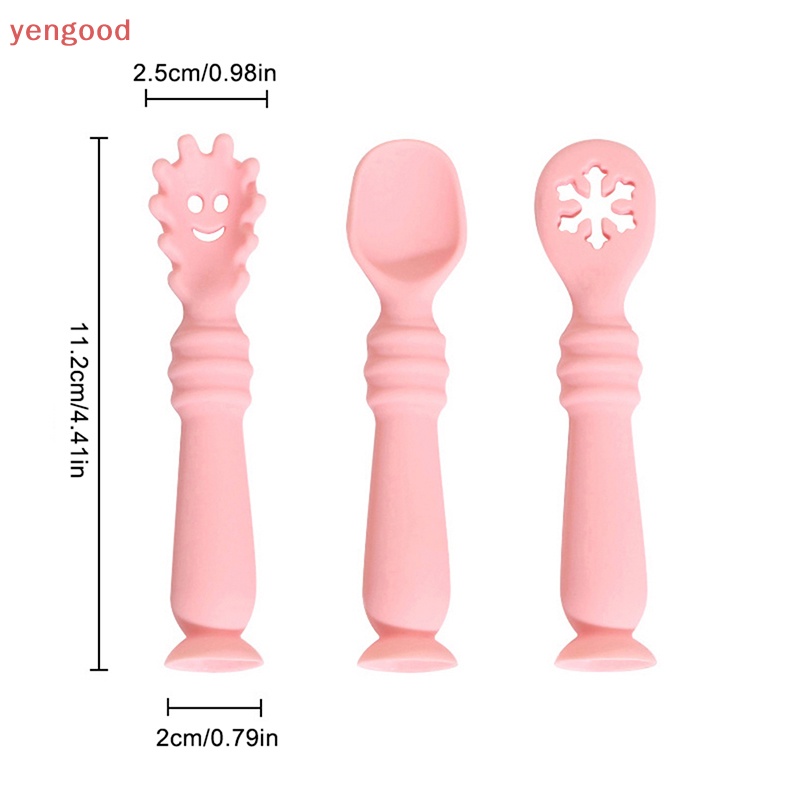 Bộ 3 Muỗng Tập Ăn Thiết Kế Dễ Thương Cho Bé