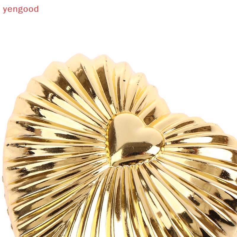 1 Hộp Đựng Kẹo Cưới Hình Trái Tim Màu Vàng / Bạc Sáng Tạo