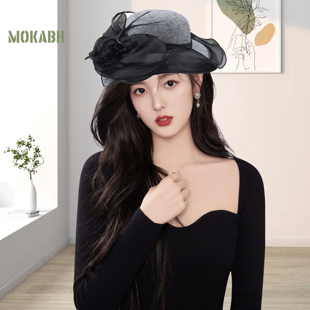 Nón Rộng Vành Chống Tia UV Thoáng Khí Siêu Nhẹ Họa Tiết Lông Vũ Thời Trang Đi Biển Mùa Hè Cho Nữ