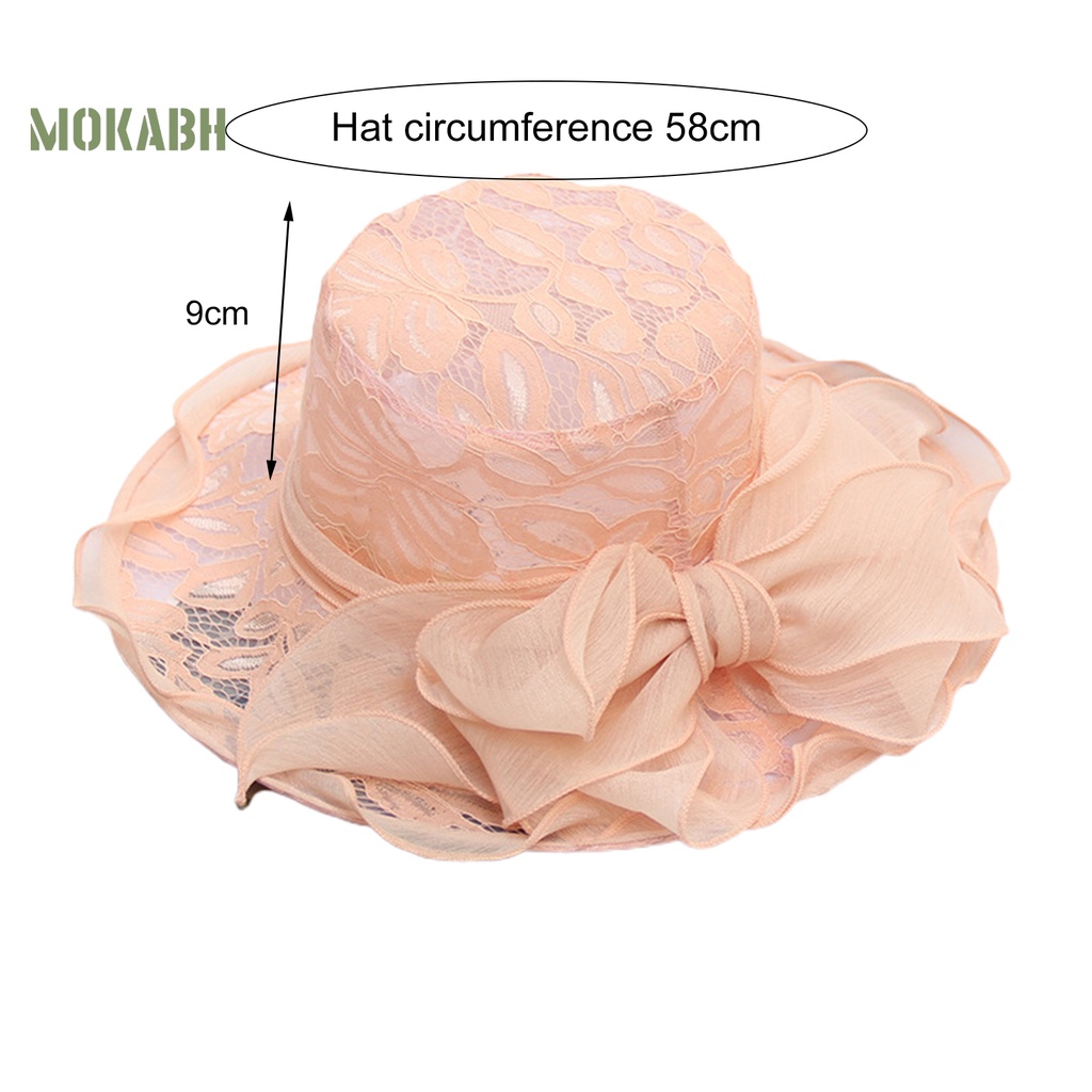 Nón Tai Bèo Phối Ren Và Nơ Có Thể Gấp Lại Được Dùng Cho Nữ Trong Tiệc Cưới