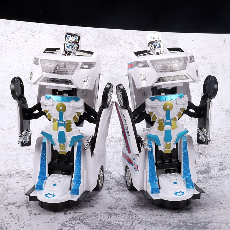 Đồ Chơi Xe Cứu Thương Biến Hình Robot có nhạc và đèn