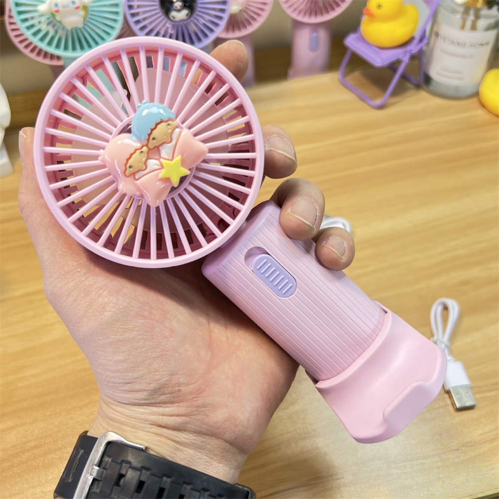 SANRIO Dễ Thương Quạt Điện Mini Cầm Tay Hình Hoạt Hình My Melody Kuromi Cinnamoroll Đáng Yêu Có Cổng Sạc Usb