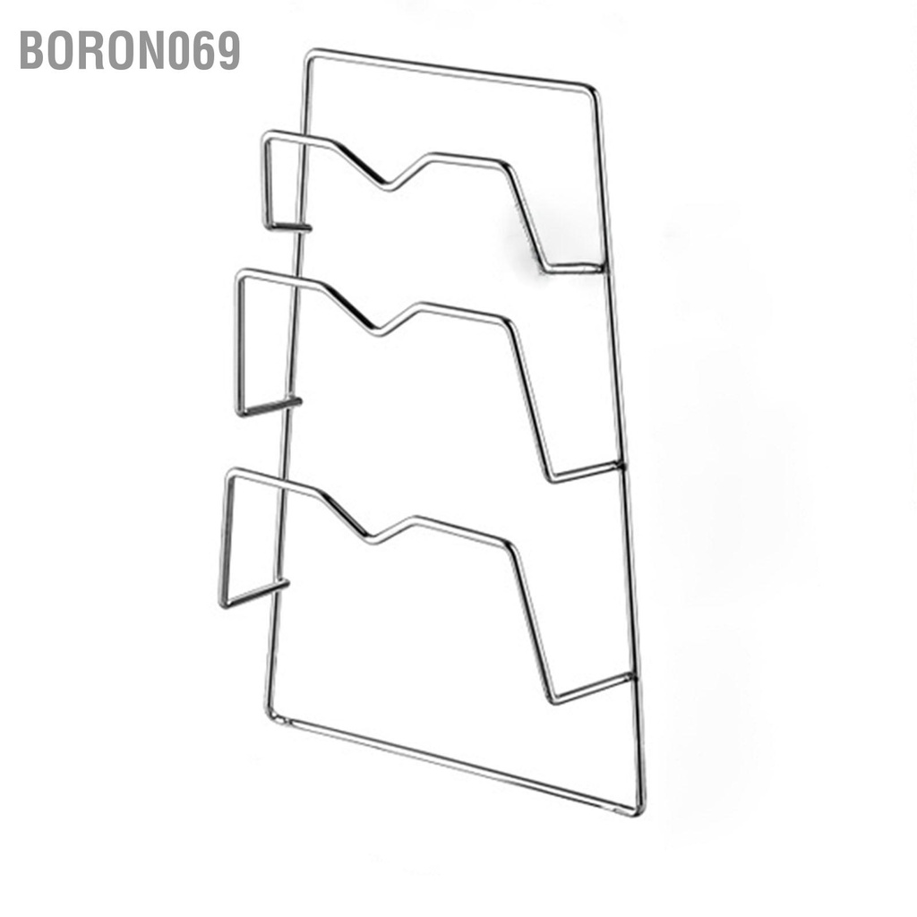 Boron069 Treo Tường Nắp Nồi Giá 3 Lớp Thép Không Gỉ Đa Năng Đậy Thớt Đựng Đồ Cho Nhà Bếp