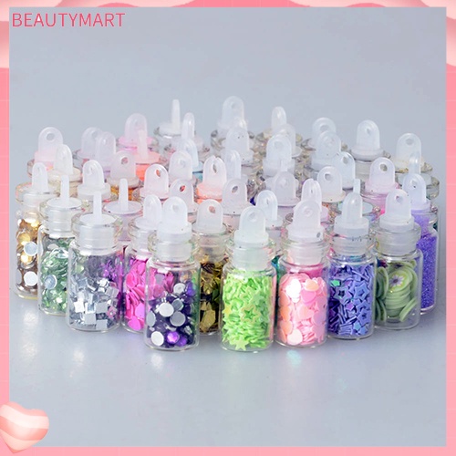 Set 48 Hạt Kim Sa Tráng Gương Nhiều Màu Lấp Lánh Trang Trí Móng Nghệ Thuật