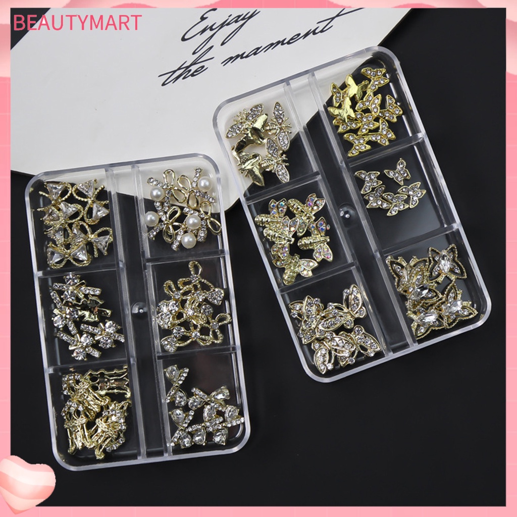 Phụ Kiện Trang Trí Móng Tay Hình Bướm Bằng Hợp Kim Siêu Sáng Bóng DIY