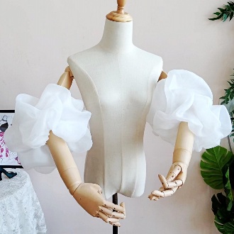 Phụ nữ puffy tay áo có thể tháo rời cho váy cưới phụ nữ váy satin trắng đen
