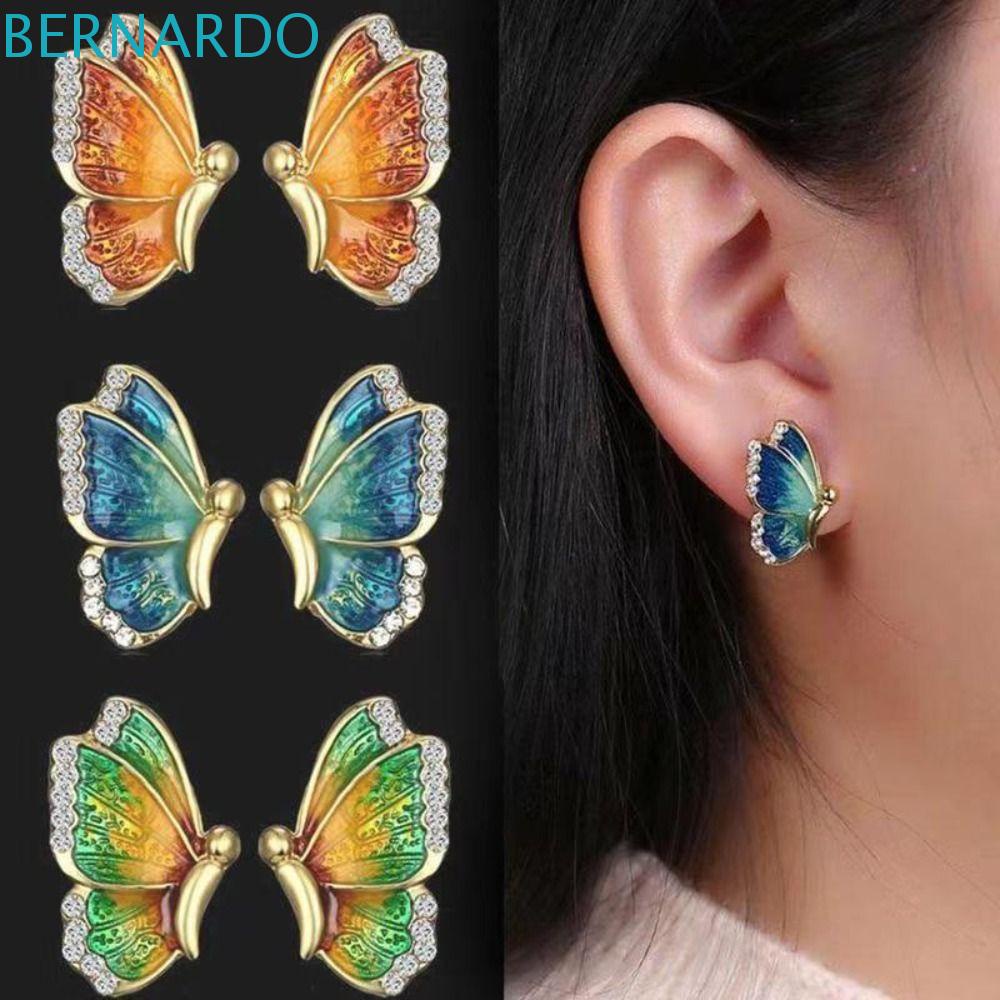 Bông Tai Hình Bướm Bằng Hợp Kim Phong Cách Hàn Quốc Cổ Điển Thời Trang Cho Nữ
