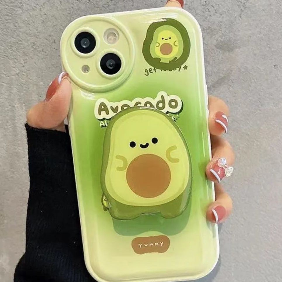 Ốp Điện Thoại Chống Rơi Có Giá Đỡ Hình Quả Bơ Cho Iphone13 14 / 11promax Xsmax / XR 12 / 7P / 8Plus