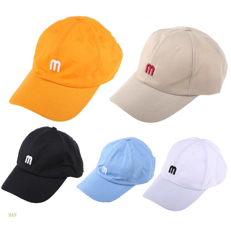 Mũ Lưỡi Trai Cotton Màu Trơn Thêu Chữ Phong Cách Hip Hop Cho Nam Nữ