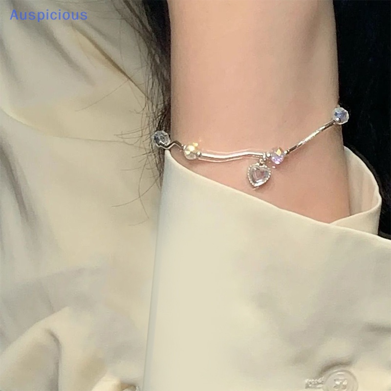 Vòng Đeo Tay Đính Đá Trái Tim Nhiều Màu Sắc Xinh Xắn Cho Nữ