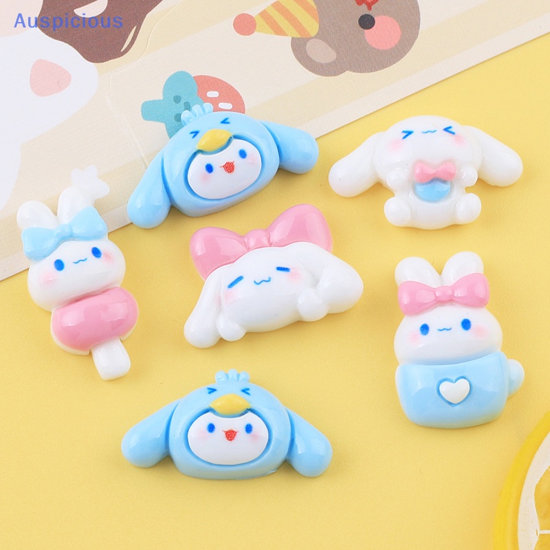 Set 10 Phụ Kiện Kẹp Tóc / Điện Thoại Hình Chú Chó Trắng Lấp Lánh DIY