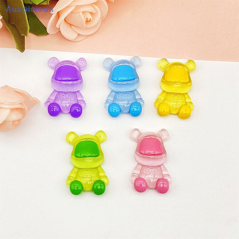 Dây Buộc Tóc Hình Chú Gấu Bằng Nhựa Resin Màu Sắc Phản Quang Độc Đáo Trang Trí Nhà Cửa / Sân Vườn