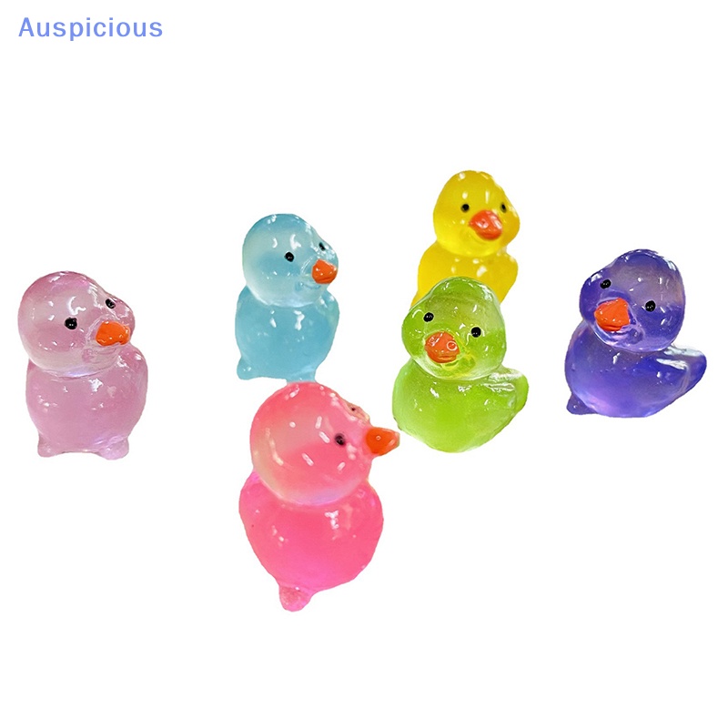 Set 2 Mô Hình Chú Vịt Mini Bằng Nhựa Resin Dạ Quang Trang Trí Tiểu Cảnh / Sân Vườn