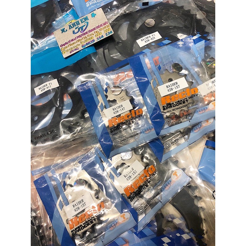 Nhông Recto Thailand chính hãng dành cho Satria ,Raider Fi  Đủ Size 13T 14T 15T