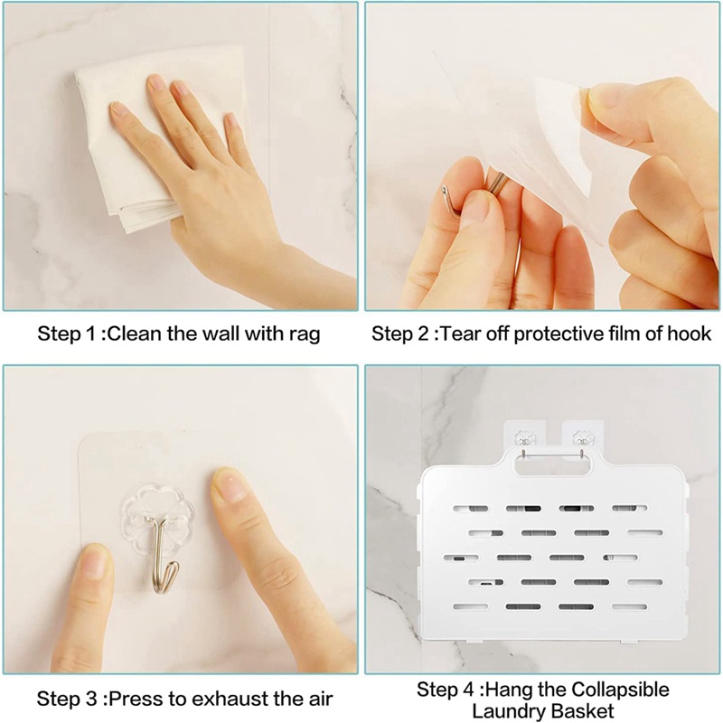 Giỏ Nhựa Đựng Đồ Gắn Tường Có Tay Cầm Có Thể Gấp Gọn Tiện Dụng