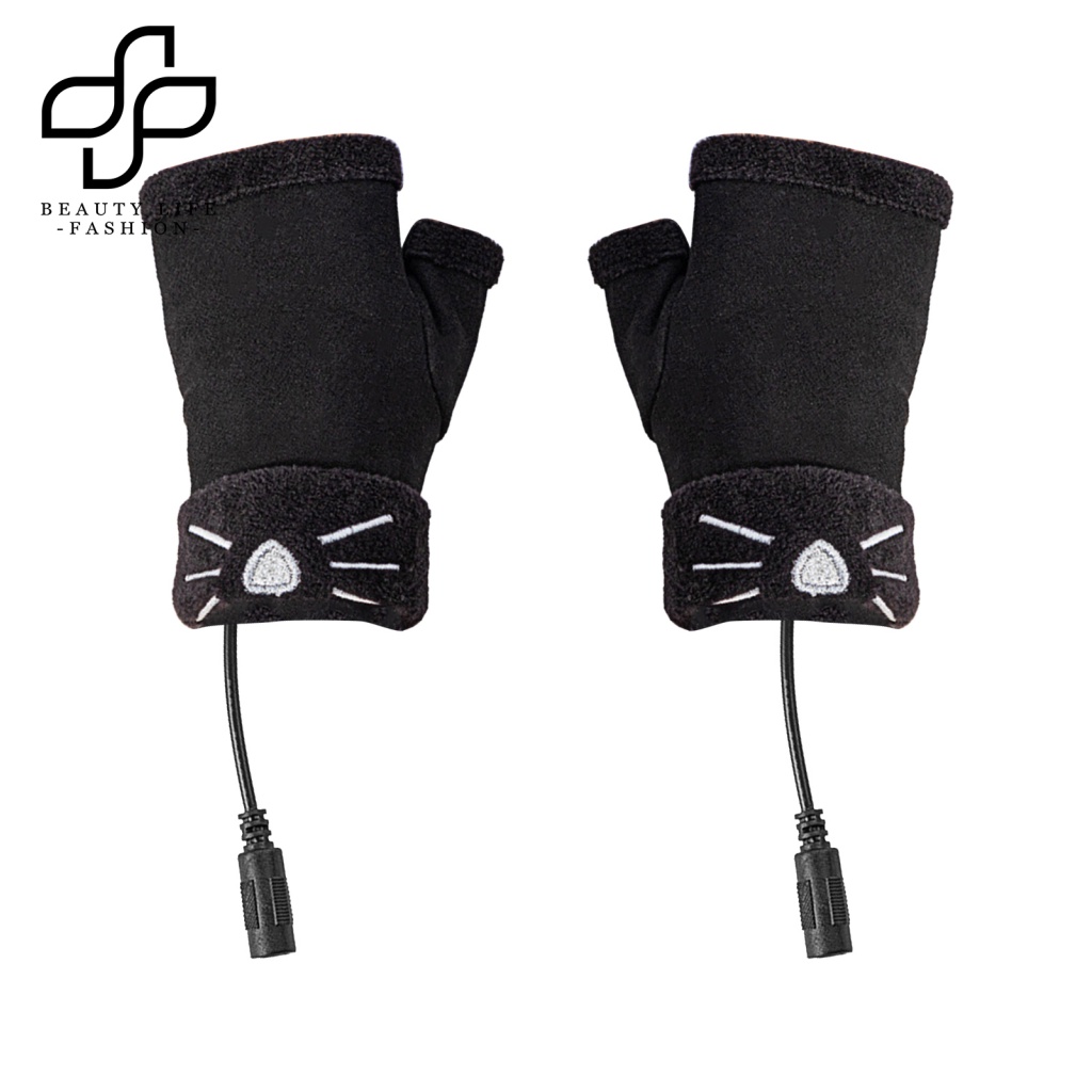 1 Đôi Găng Tay Giữ Ấm USB Họa Tiết Hoạt Hình Dễ Thương