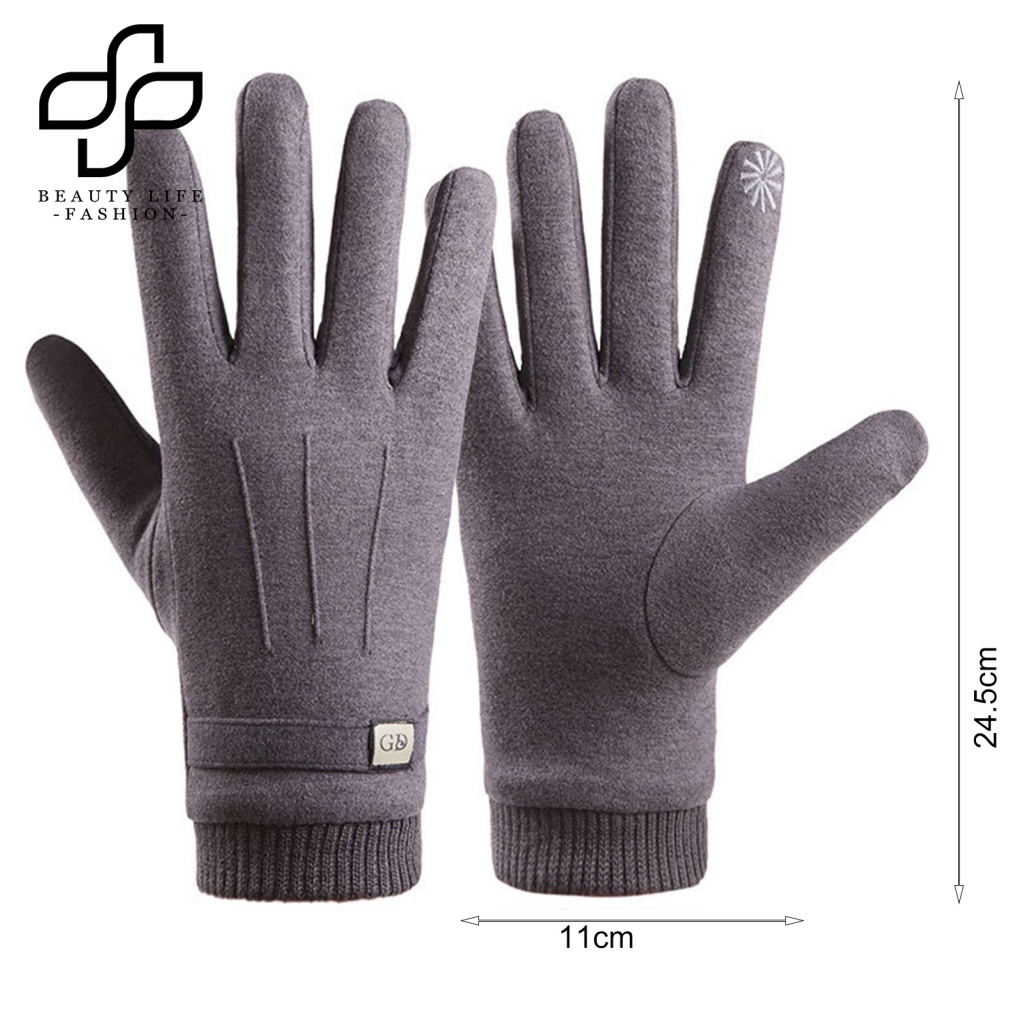 1 Đôi Găng Tay Chống Trượt Vải Bông Dày Mềm Mại Giữ Ấm Mùa Đông Cho Nam