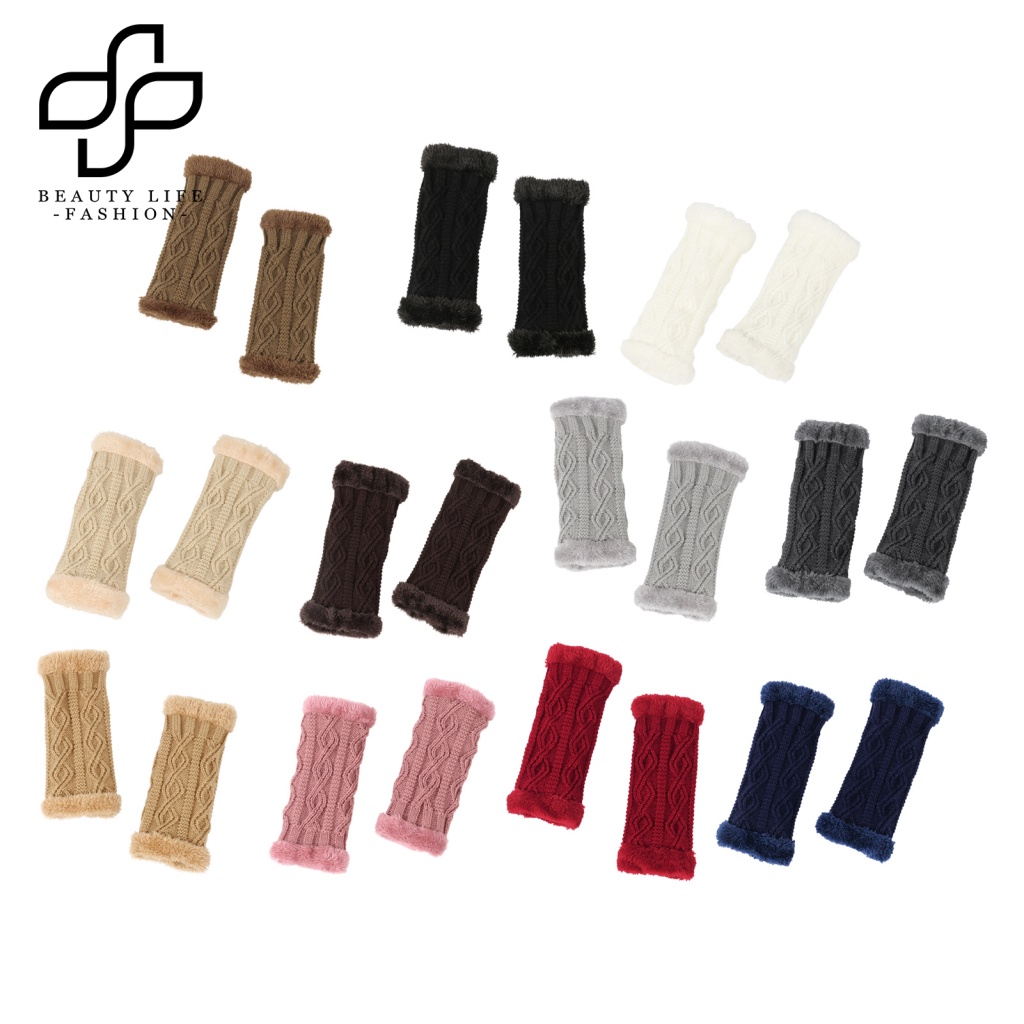 1 Đôi Găng Tay Len Hở Ngón Thời Trang Mùa Đông Cho Nữ