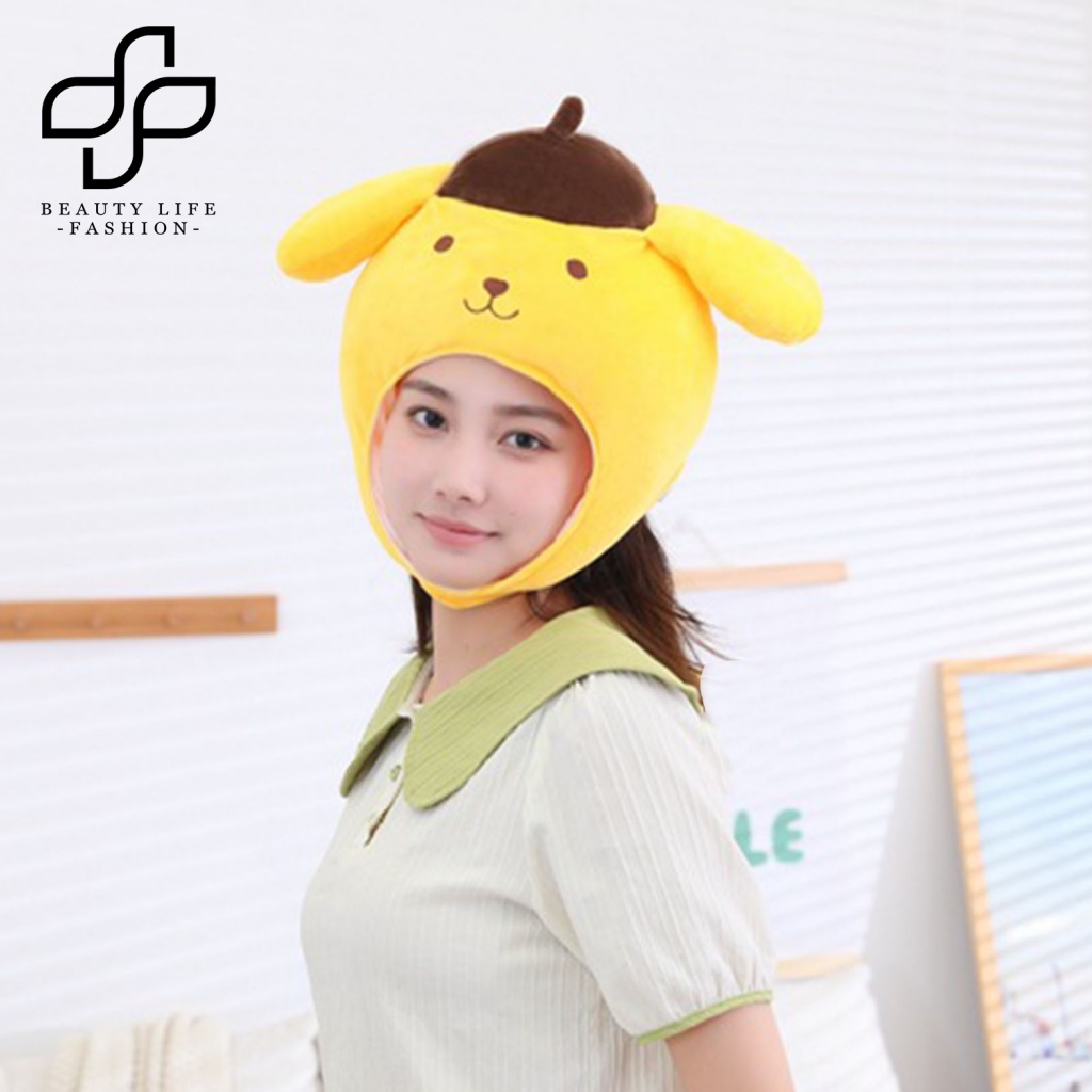 Mũ Hóa Trang Chú Chó Tai Ngắn 3D Bằng Lông Nhung Dễ Thương Xinh Xắn