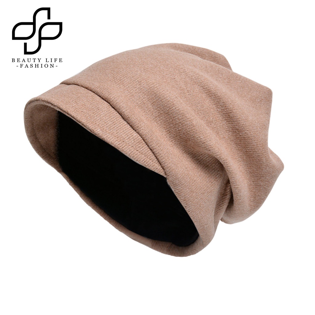 Nón Dệt Kim Màu Trơn Siêu Mềm Co Giãn Giữ Ấm Mùa Thu Đông Phong Cách Hip Hop Cho Cặp Đôi