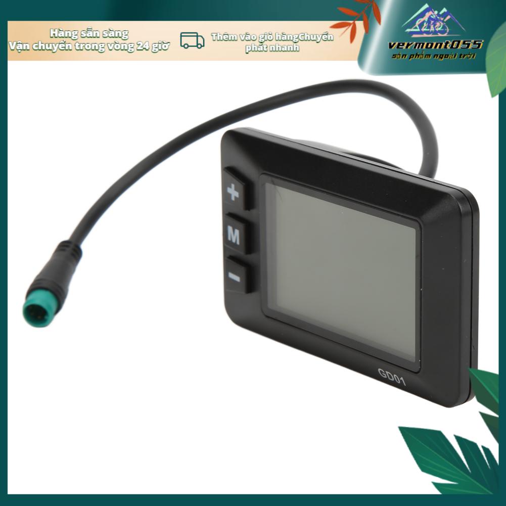 Vermont055 Màn Hình Xe Đạp Điện 36V 48V LCD GD01 5 Chân Cắm Chống Nước Cho Tay Lái 22.2Mm