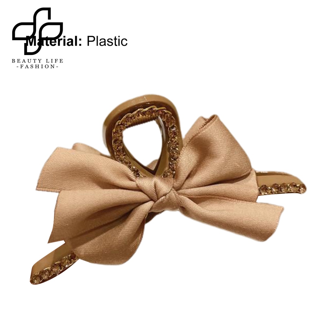 Kẹp Tóc Càng Cua Đính Đá Màu Trơn Chống Rơi Cho Nữ